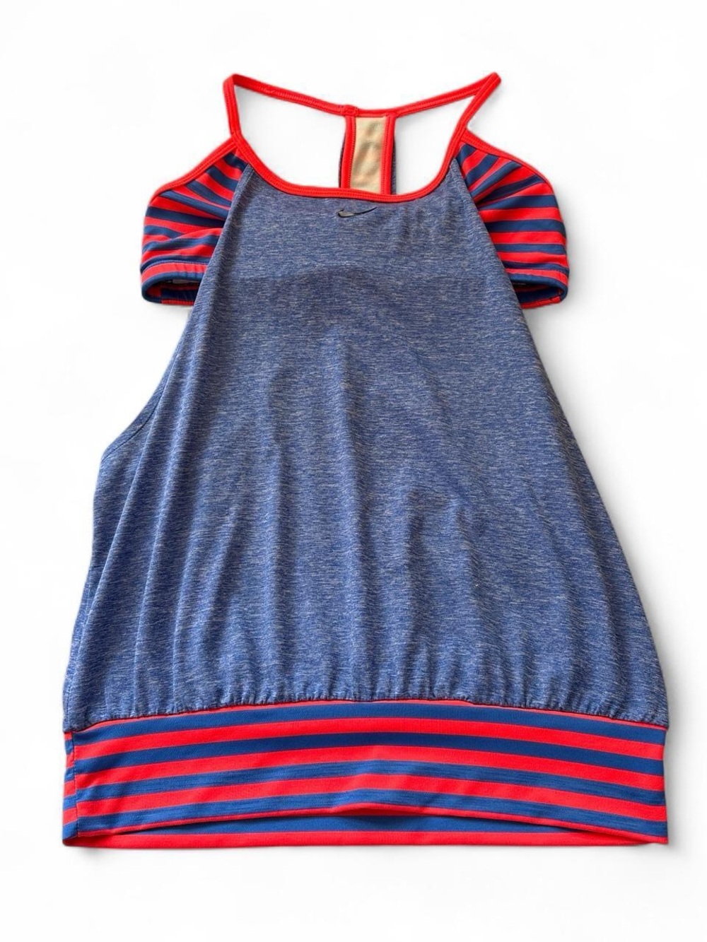 Nike Blue & Red Striped 2-in-1 Athletic Tank Top M 💙❤️